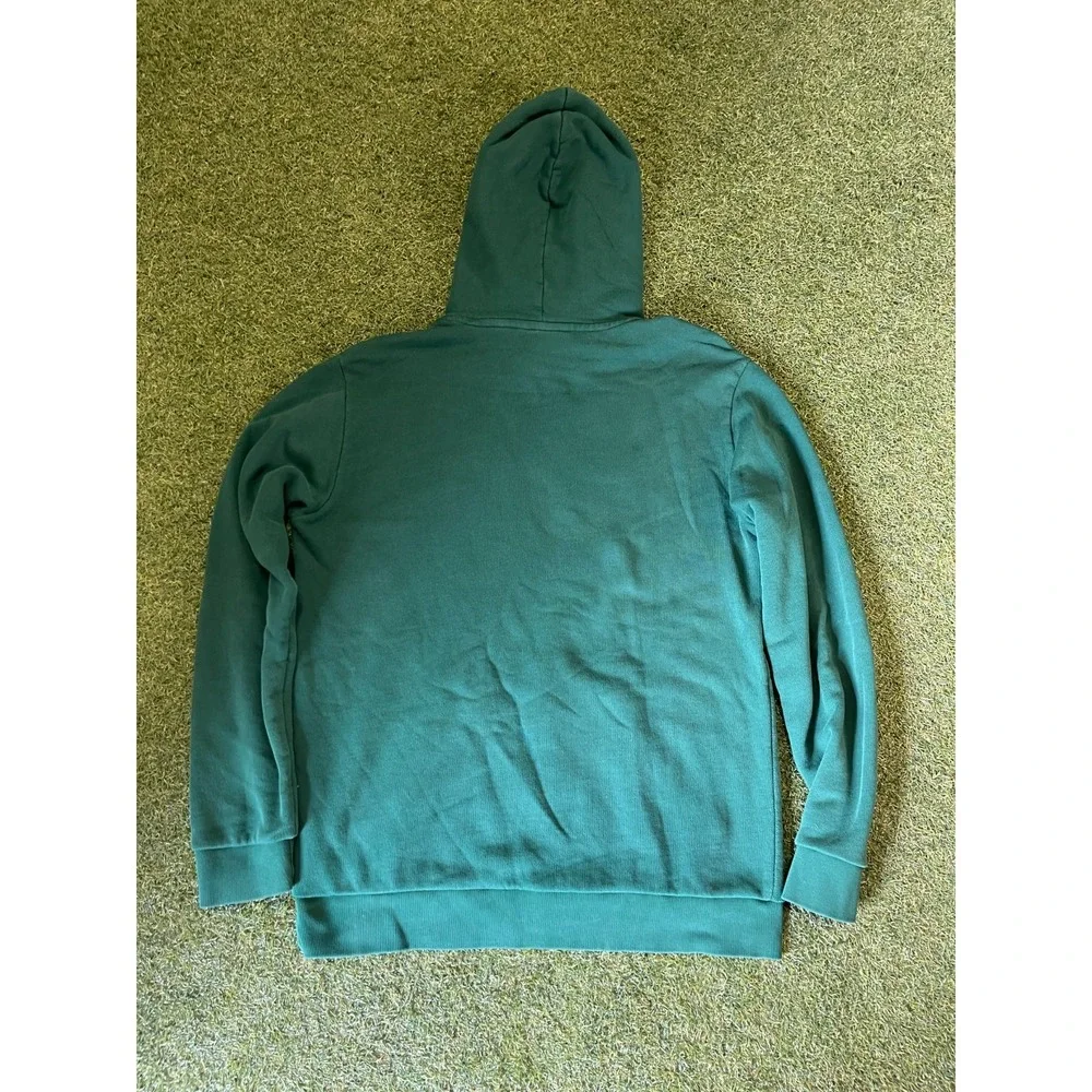 Adidas Hoodie Mens M Green Lined Logo‎ Long Sleeve Kangaroo Pockets Pullover